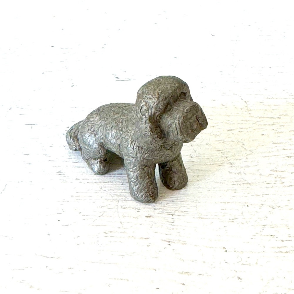 Vintage Rawcliffe Pewter Miniature Figurine Dog Signed P Davis 1986